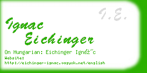 ignac eichinger business card